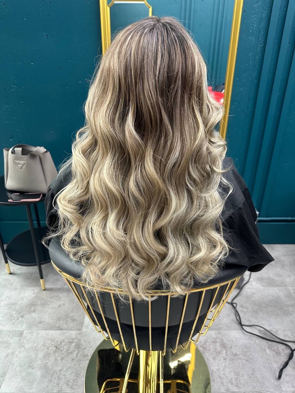 Loose balayage curls styled at AP Beauty Studio Vaughan