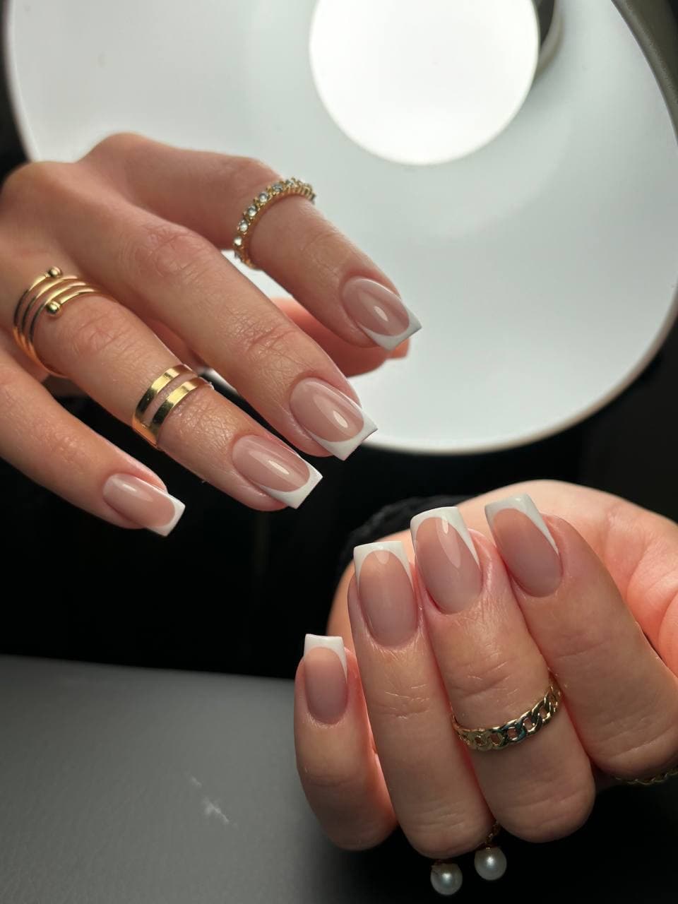 French tip gel manicure by Russian manicure specialist in Vaughan