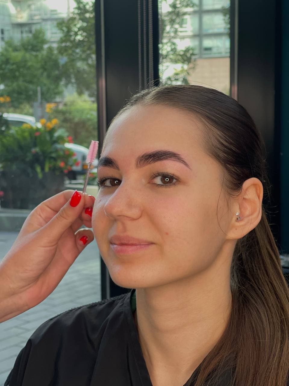 Brow shaping and lamination service at AP Beauty Studio Woodbridge area