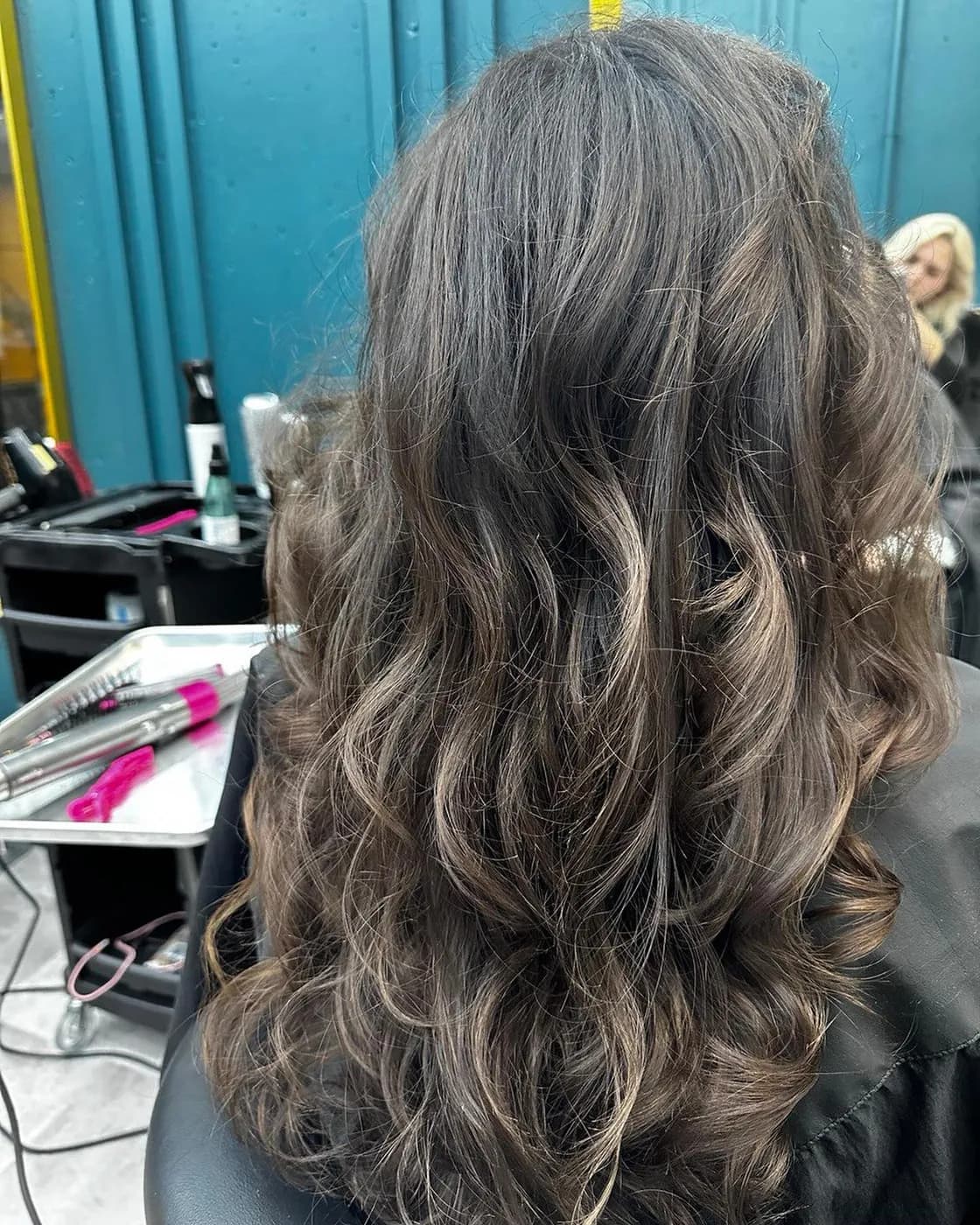 Brunette balayage with soft, lighter waves
